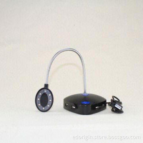USB Hub LED Light with 4-port USB2.0 Hub, Foldable and Angle Adjustable, Logo Can be Printed On It